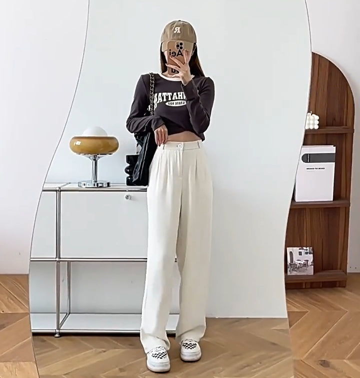 High Waist Wide Leg Casual Pants