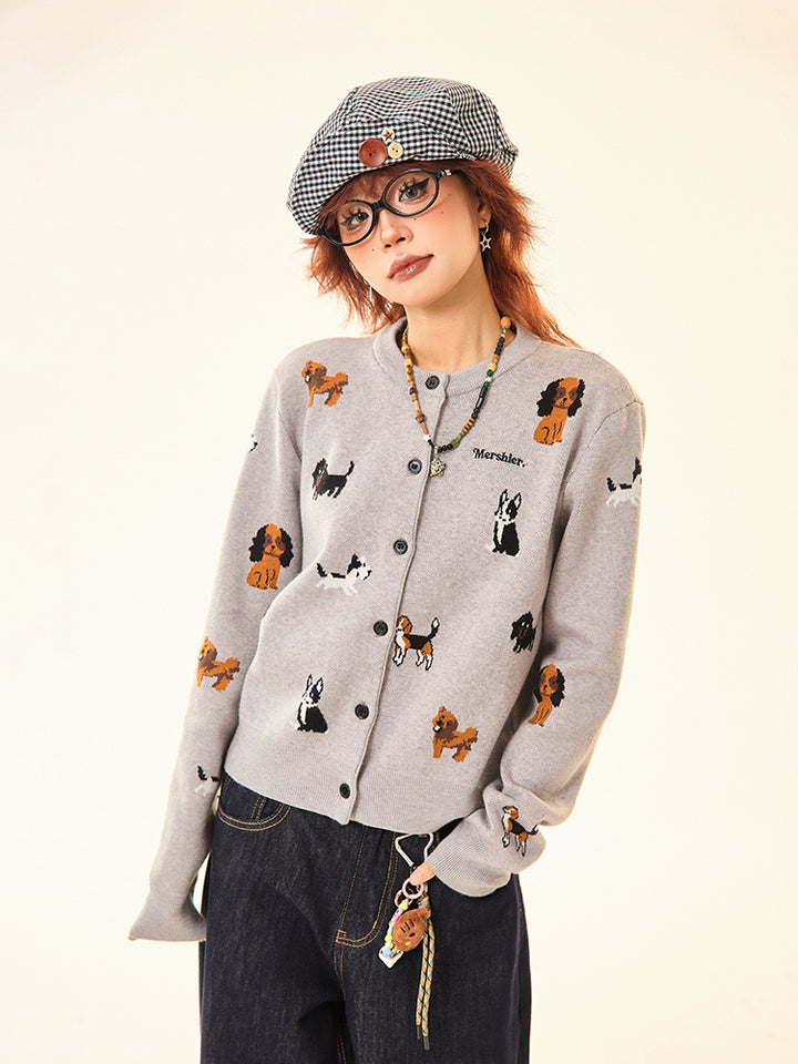 Dog Pattern Wool Sweater
