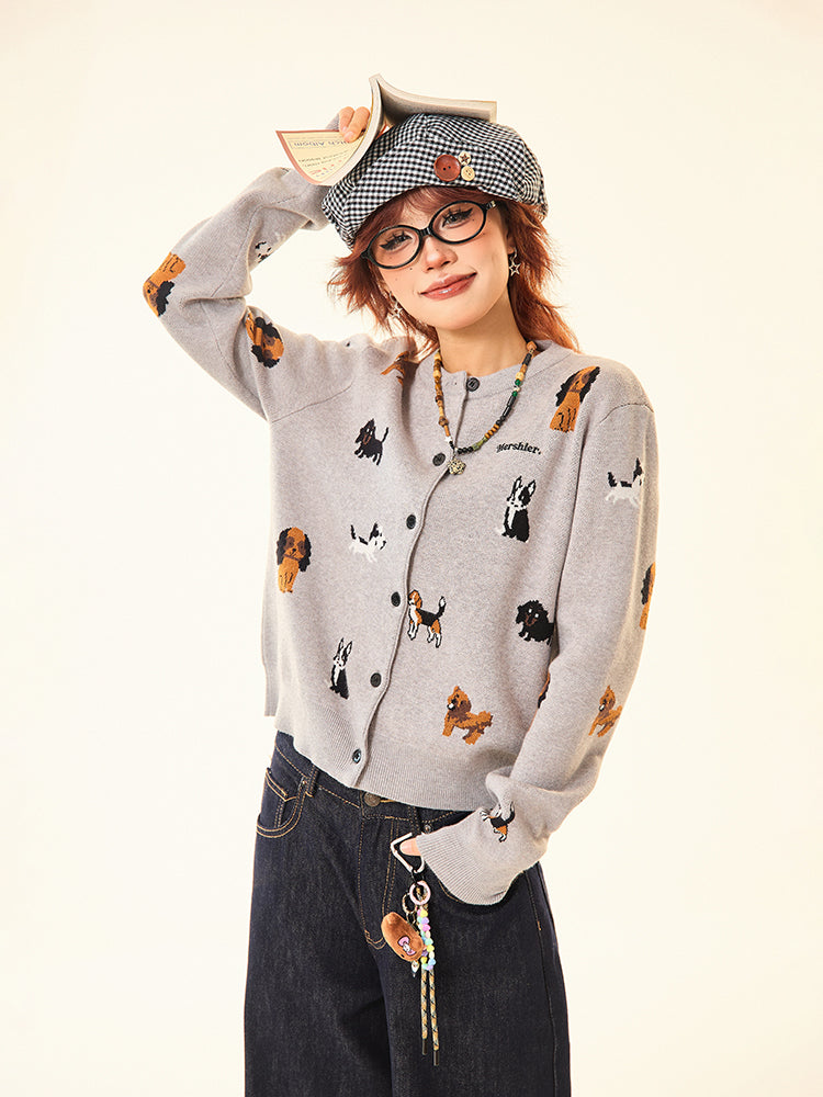 Dog Pattern Wool Sweater