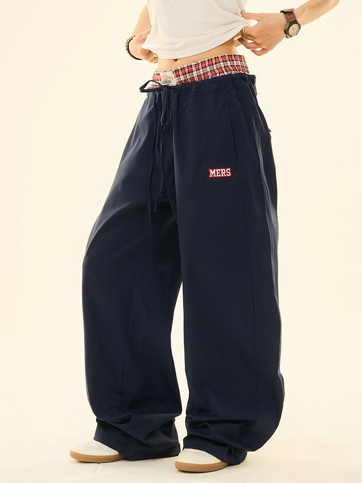 Spliced Fake Two-Piece Casual Pants