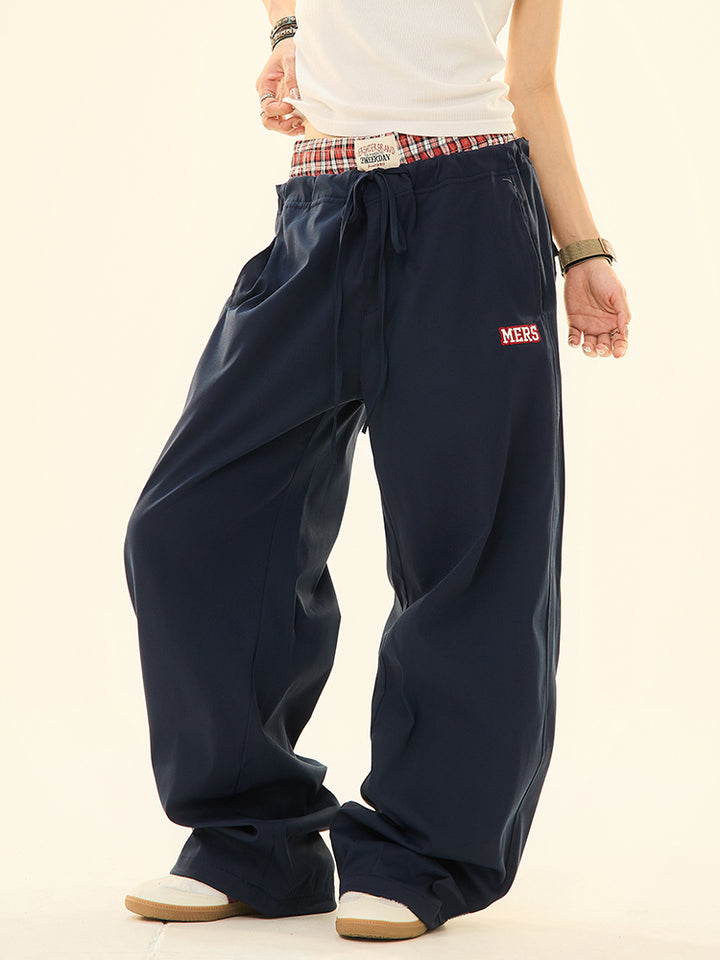 Spliced Fake Two-Piece Casual Pants