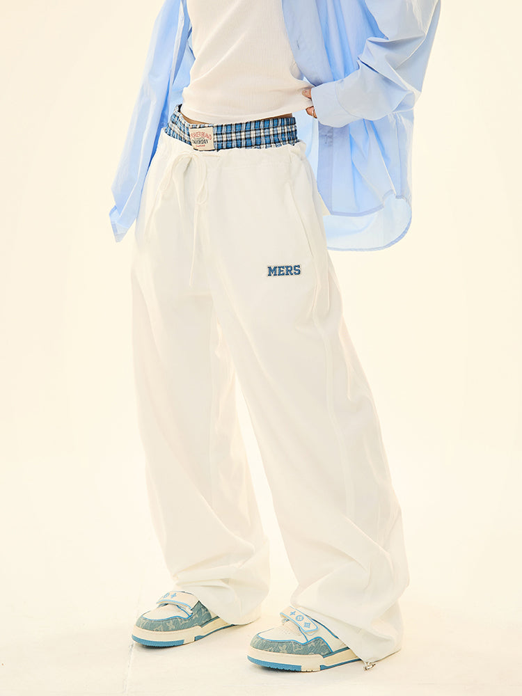 Spliced Fake Two-Piece Casual Pants
