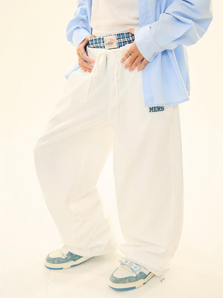 Spliced Fake Two-Piece Casual Pants