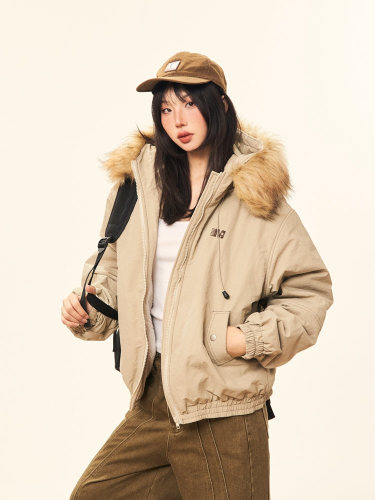 Fur Collar Cotton-Padded Jacket