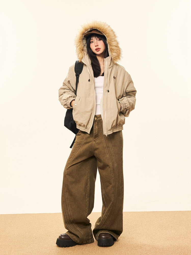 Fur Collar Cotton-Padded Jacket
