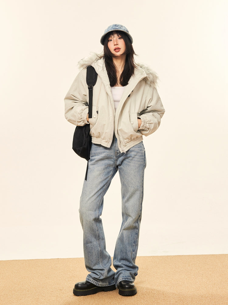 Fur Collar Cotton-Padded Jacket
