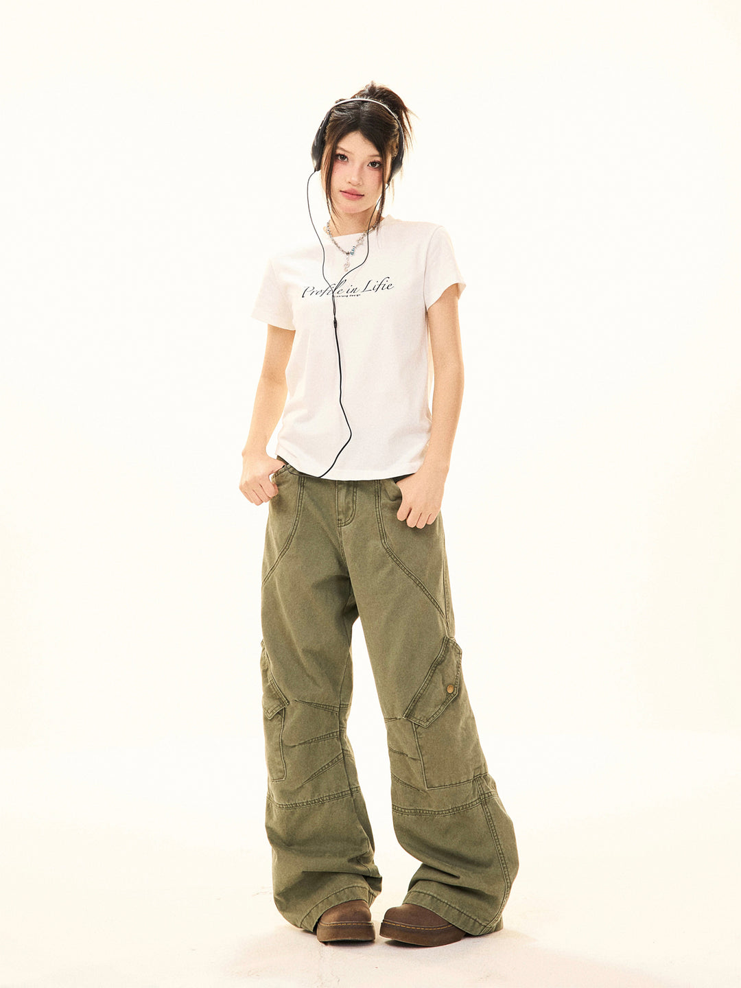 Casual Pockets Wide-Leg Pants