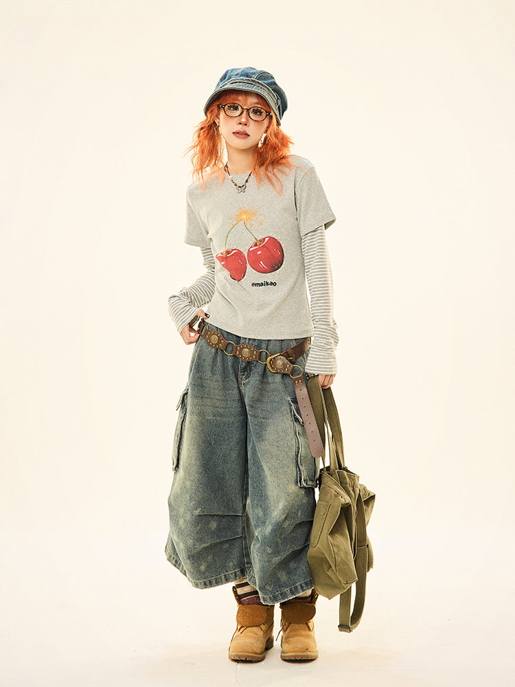 Cherry Bomb Graphic Long Sleeve T-Shirt