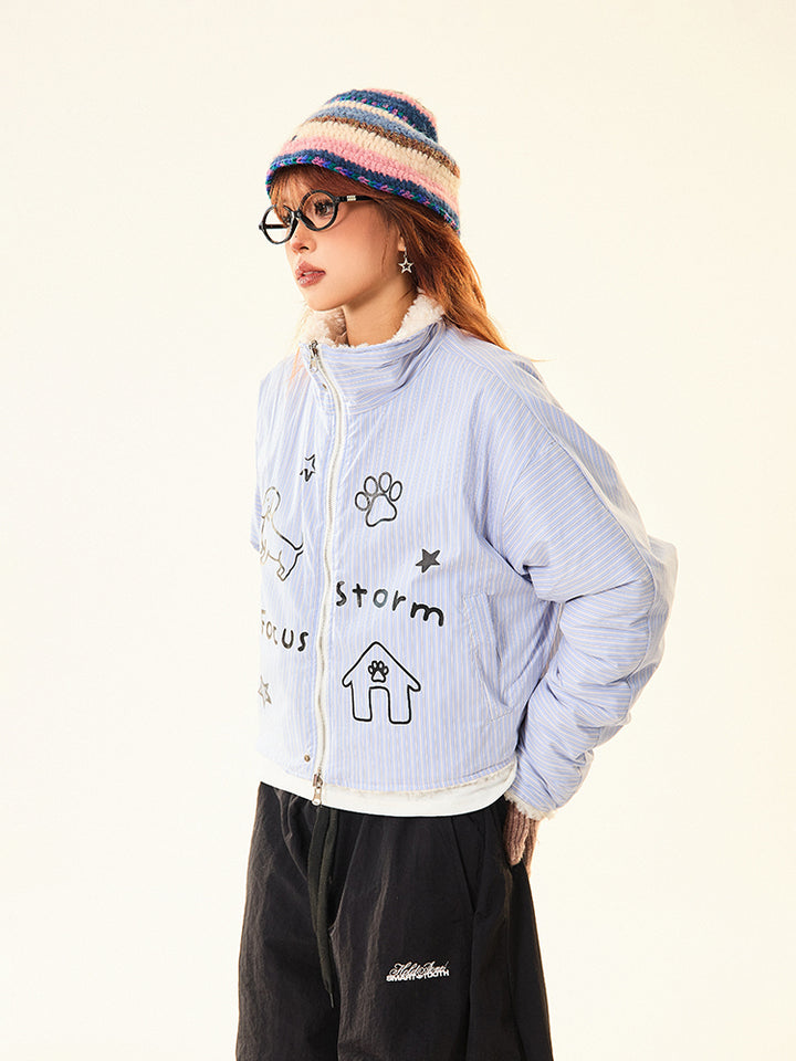 Casual Graphic Cotton-Padded Jacket