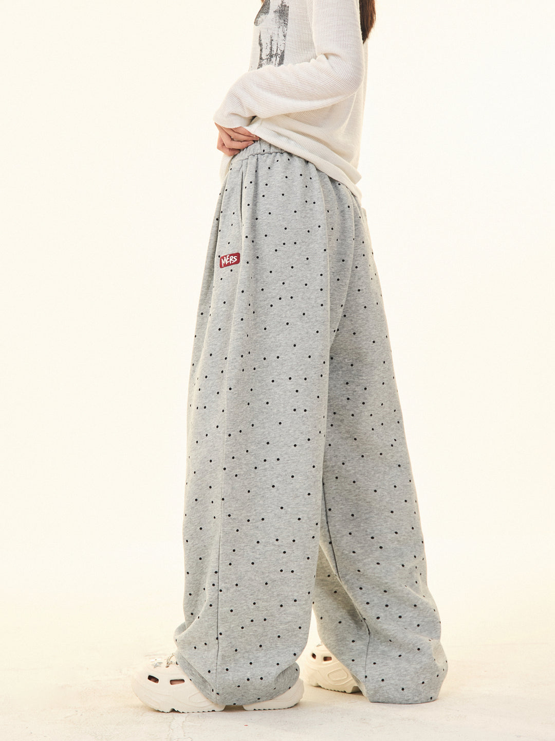 Polka Dot Wide-Leg Casual Pants