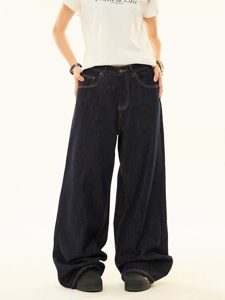 Wide-Leg Denim Pants
