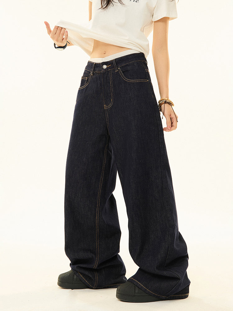 Wide-Leg Denim Pants