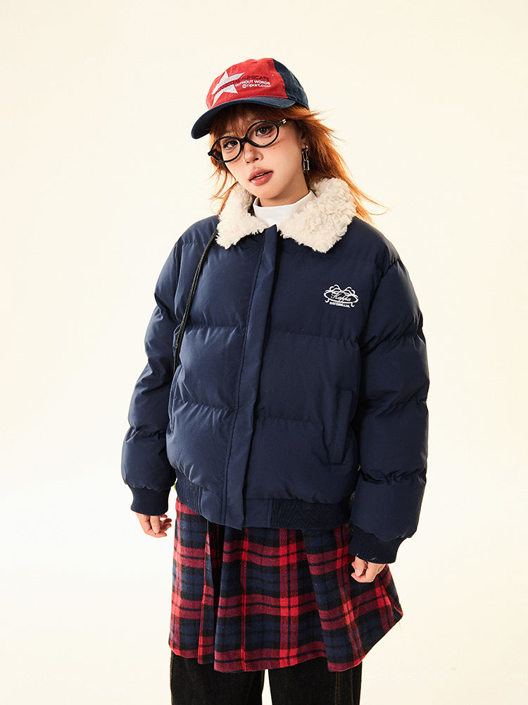 Shearling Collar Cotton-Padded Jacket