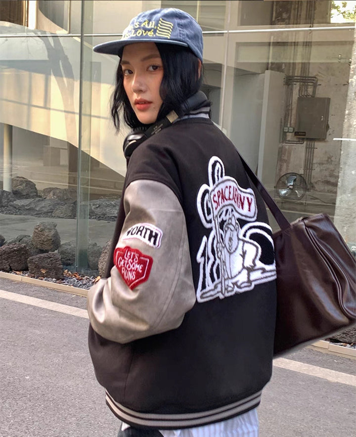 Retro Varsity Cotton-Padded Jacket
