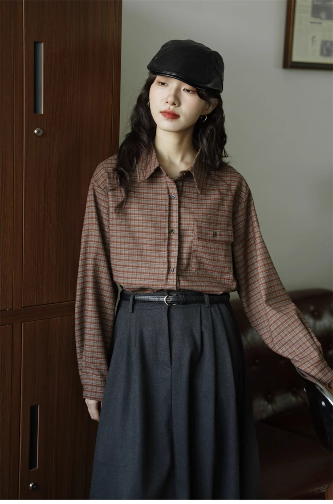 Plaid Long-Sleeve Button-Up Shirt