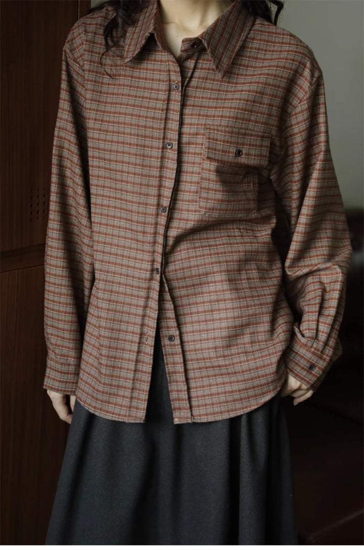 Plaid Long-Sleeve Button-Up Shirt