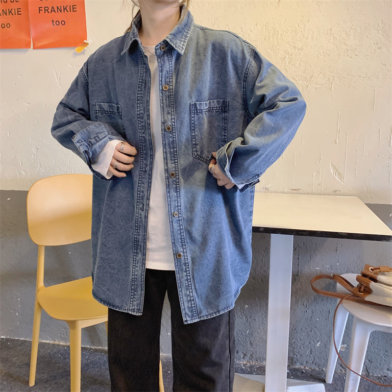 Denim Button-Up Oversized Shirt