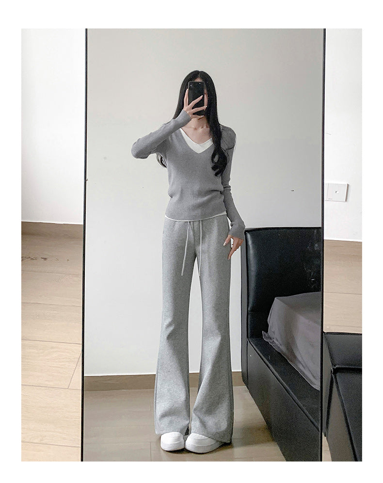Ice Silk Wide-Leg Casual Pants
