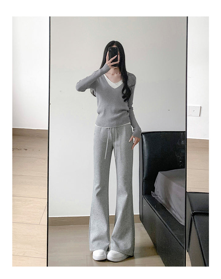 Ice Silk Wide-Leg Casual Pants