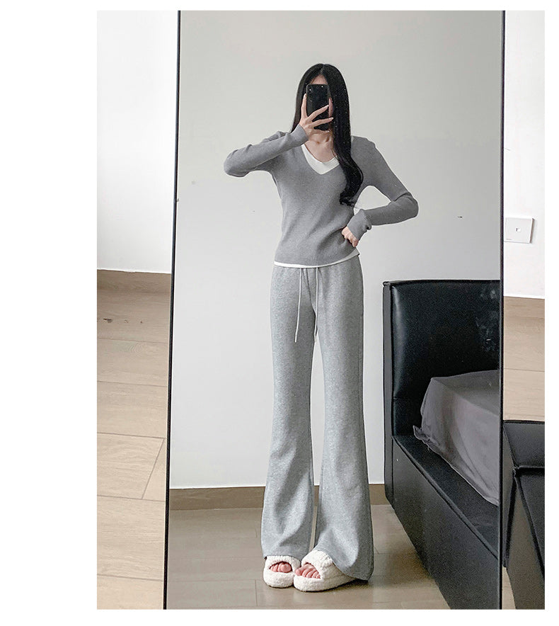 Ice Silk Wide-Leg Casual Pants