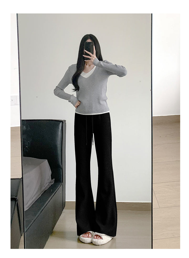 Ice Silk Wide-Leg Casual Pants