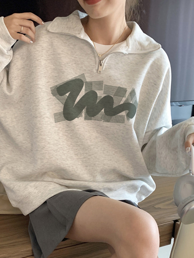 Quarter-Zip Graphic Sweatshirt