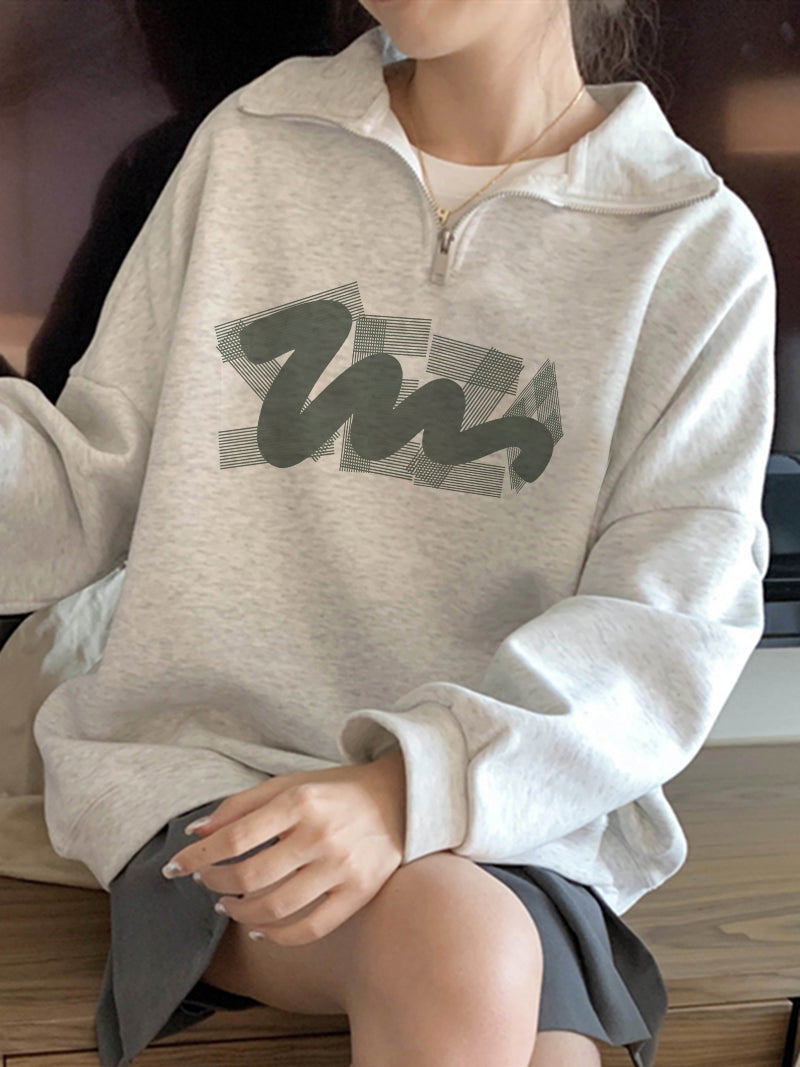 Quarter-Zip Graphic Sweatshirt