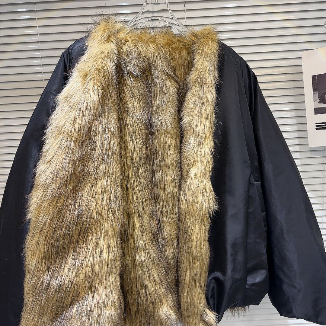 Faux Fur Lined Cotton-Padded Jacket