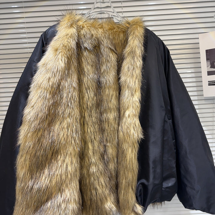 Faux Fur Lined Cotton-Padded Jacket