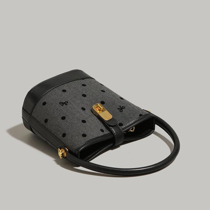Leather Strap Bucket Bag