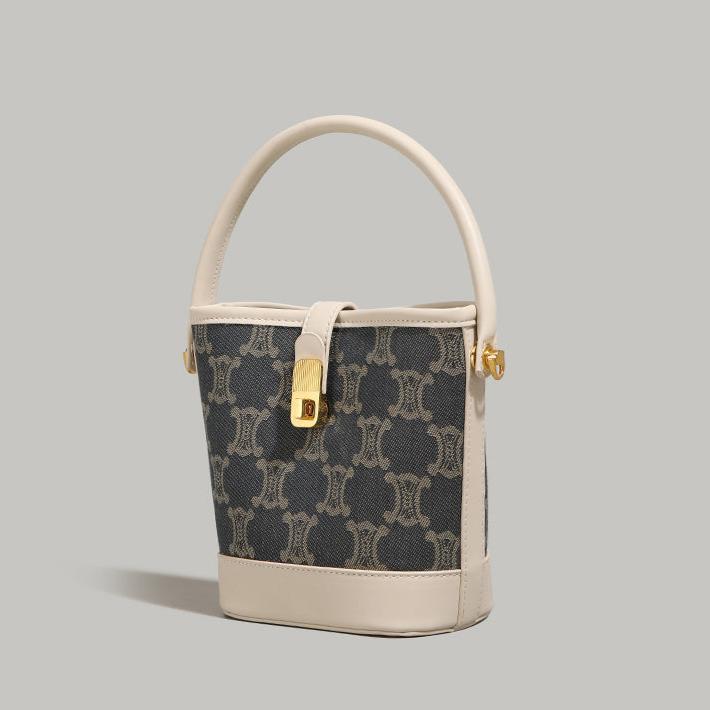 Leather Strap Bucket Bag