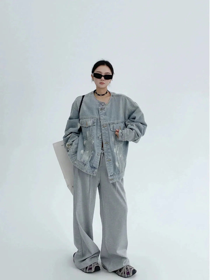 Letter Embroidery Denim Jacket