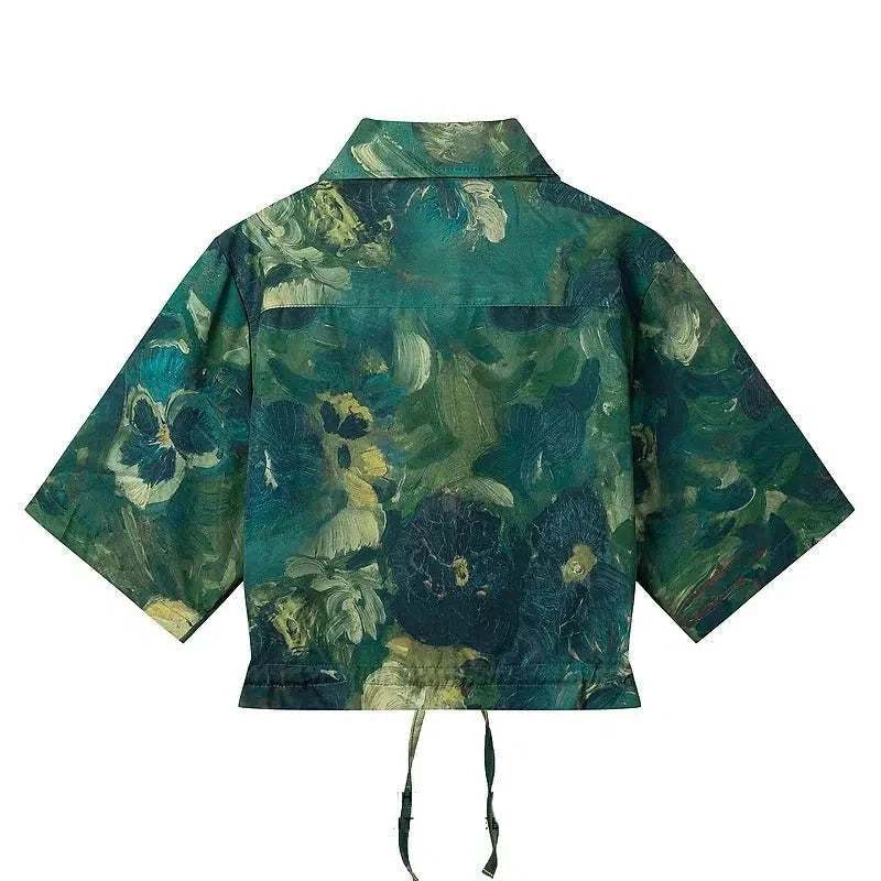 Green Short Drawstring Shirt