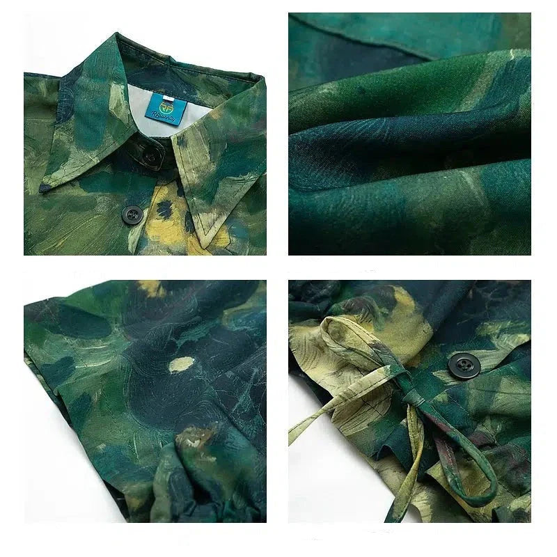Green Short Drawstring Shirt