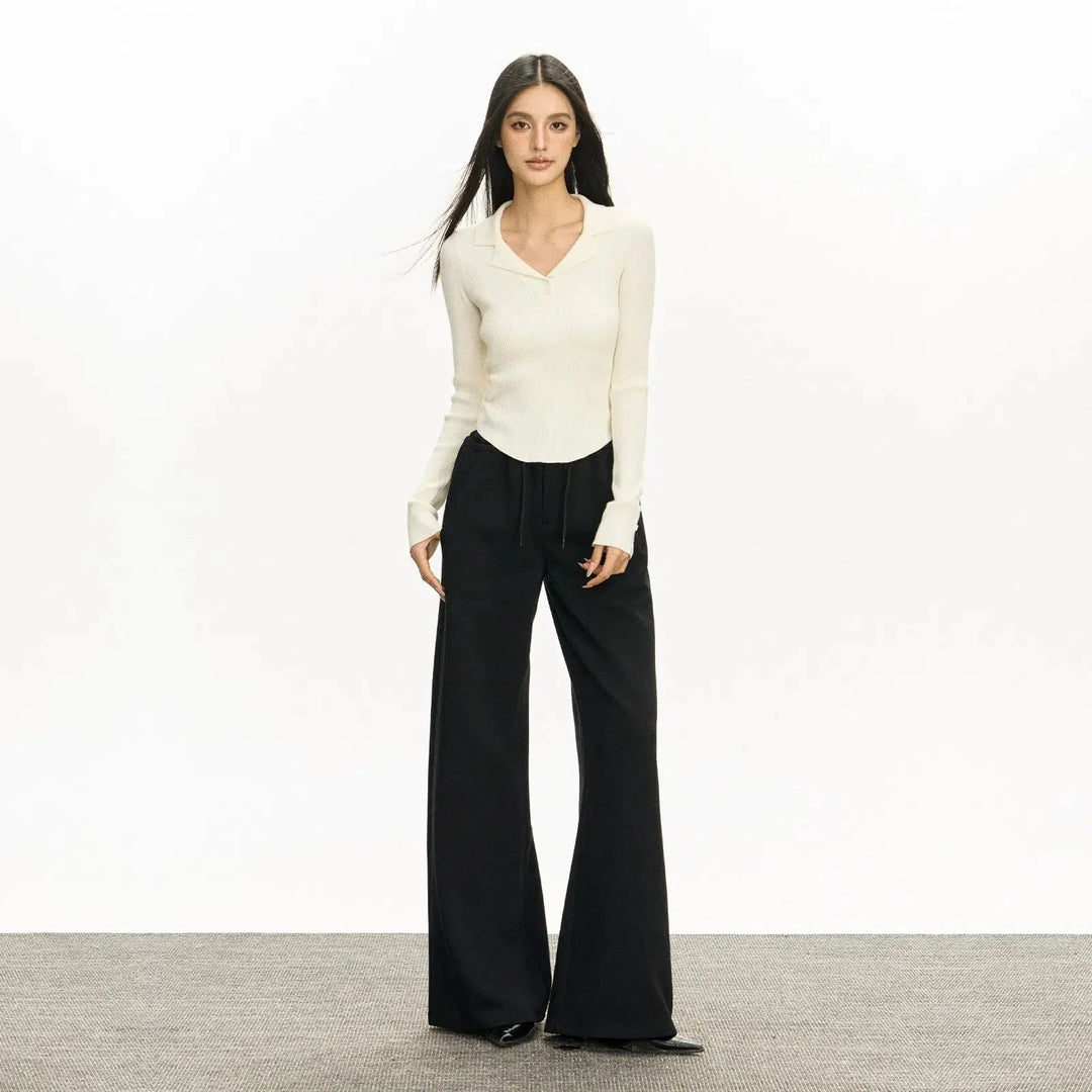 High-Waist Wide-Leg Comfort Sports Pants