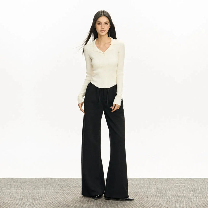 High-Waist Wide-Leg Comfort Sports Pants