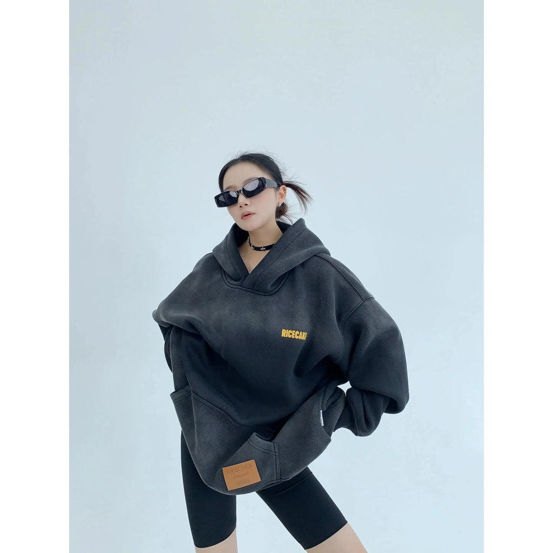Letter Graphic Print Gradient Hoodie