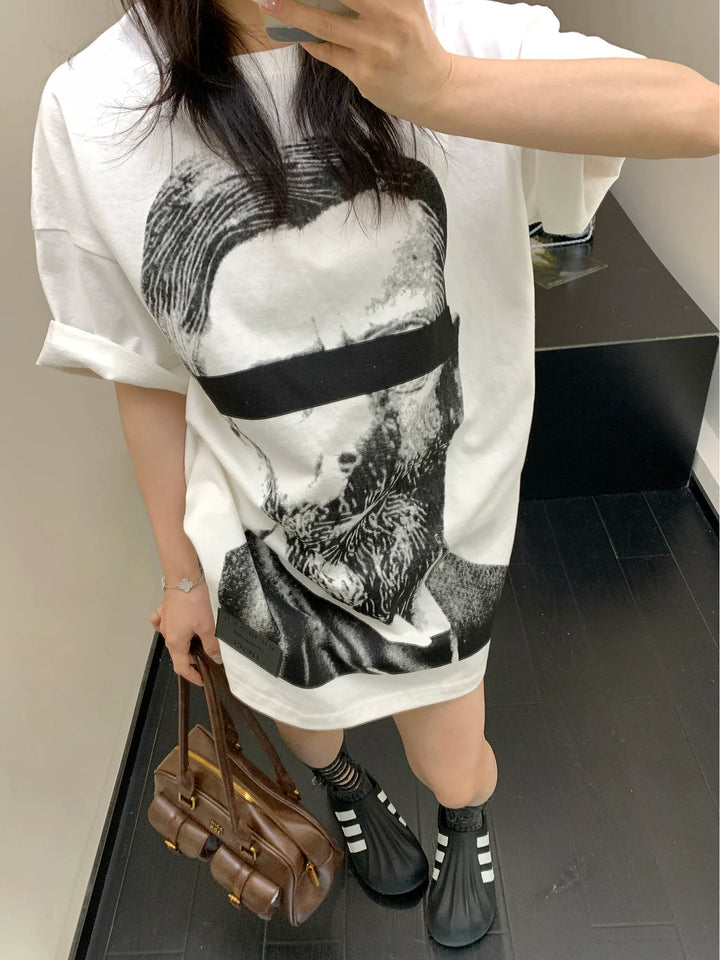 Oversized Sketch Portrait T-shirt