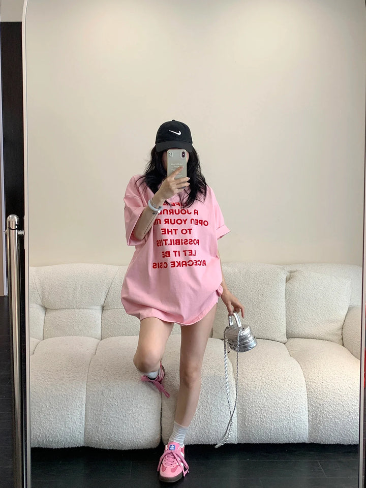 Text Print Short-sleeved T-shirt