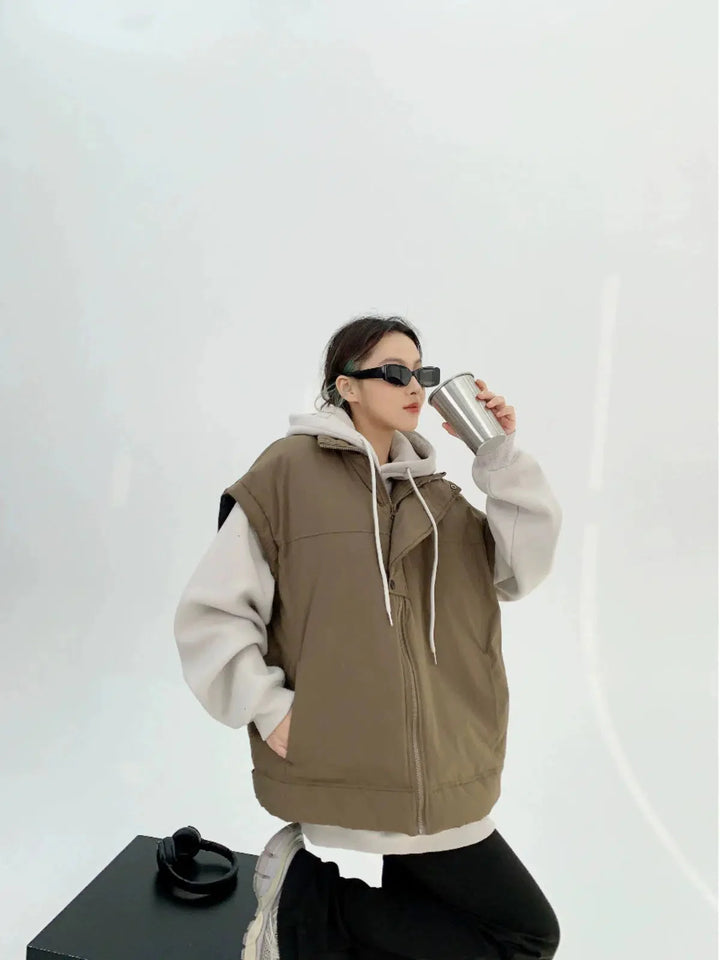 Sleeveless Hooded Puffer Vest