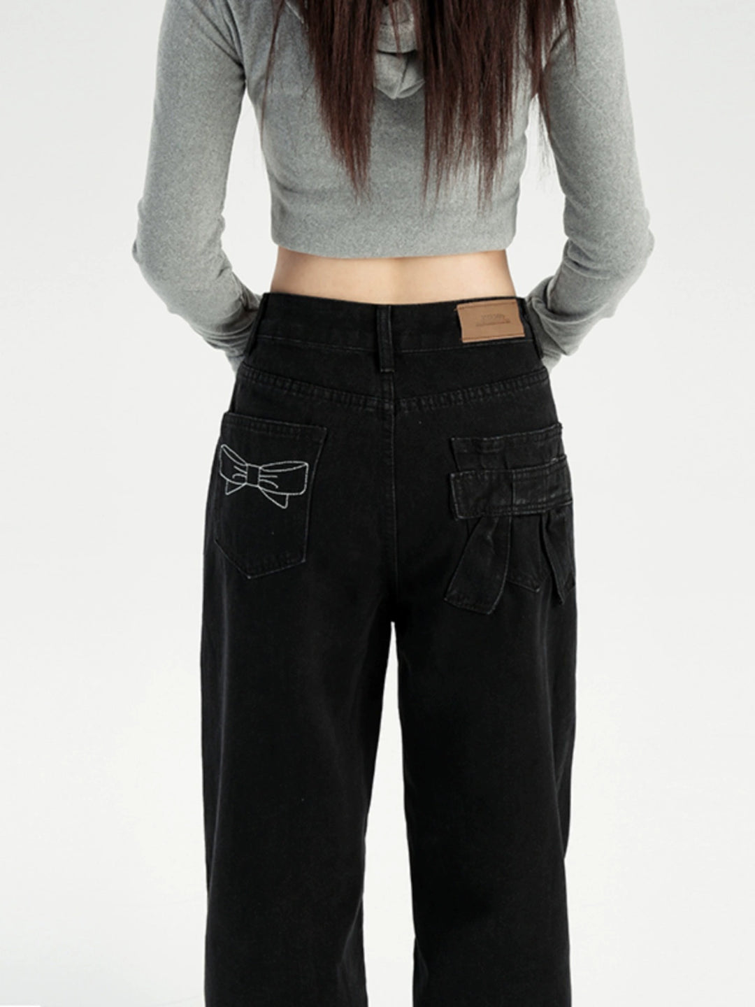 Wide-Leg Bow Pocket Pants