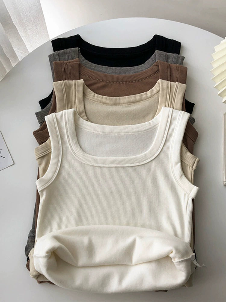 Solid Color Thickened Slim Fit Vest