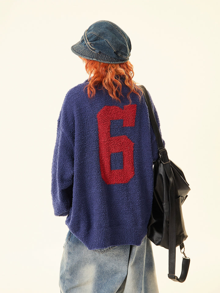 Casual Long Sleeve Patch Sweater