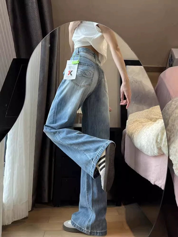 High Waist Wide-Leg Denim Pants