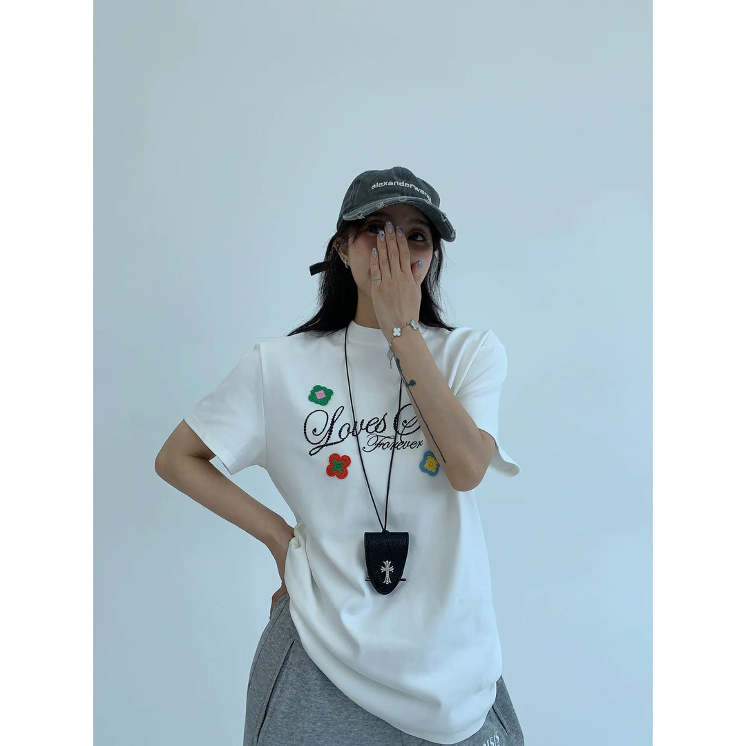 Heavy Embroidery Short Sleeve T-shirt