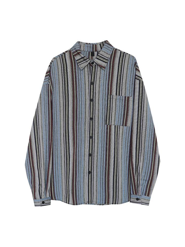 Striped Button-Up Casual Shirt