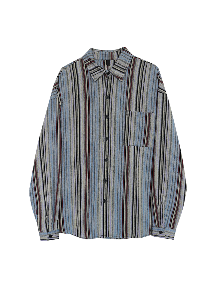 Striped Button-Up Casual Shirt