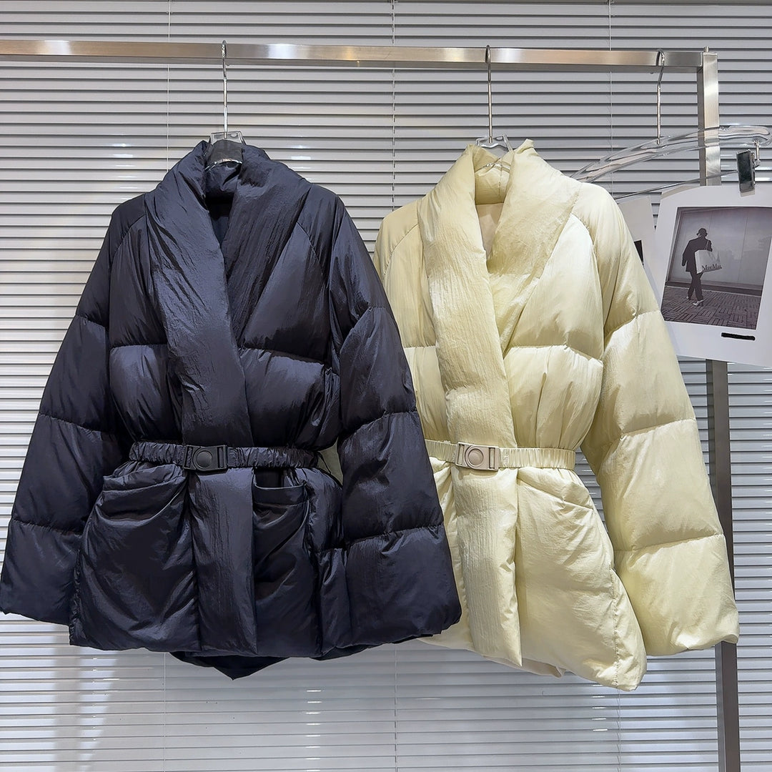 Belted Quilted Down Jacket