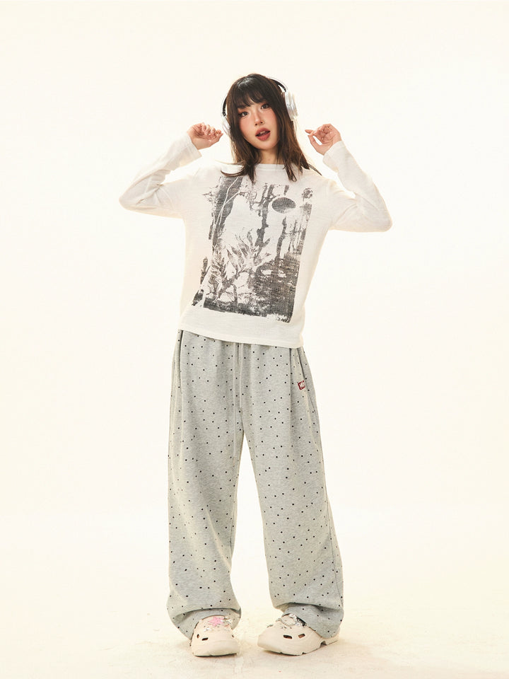 Graphic Long Sleeve Knit T-Shirt