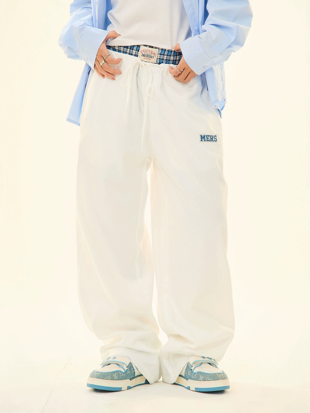 Spliced Fake Two-Piece Casual Pants